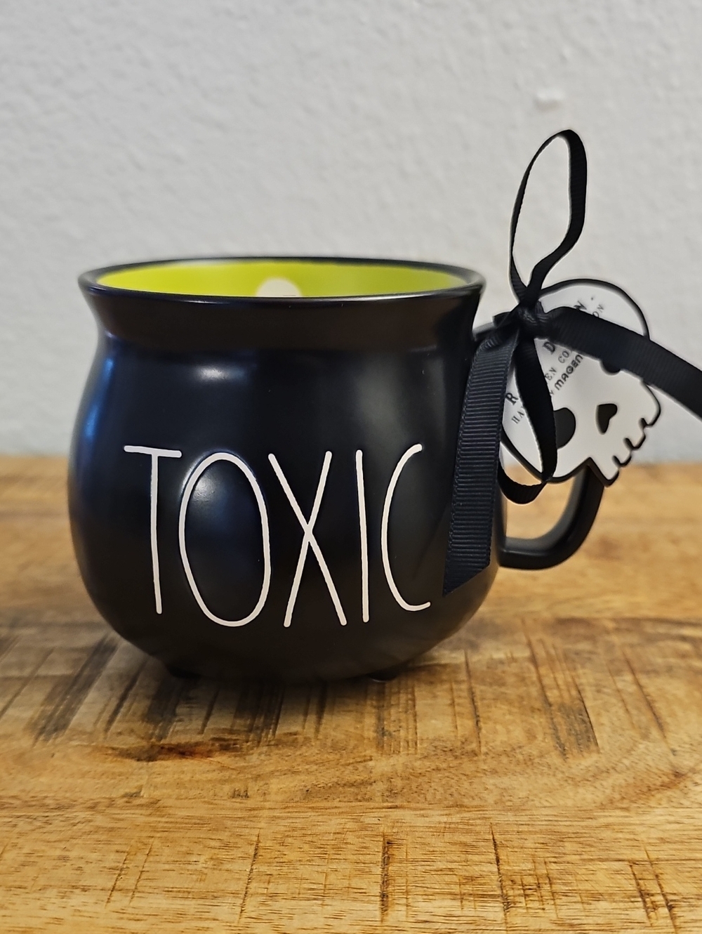 Rae Dunn Black 'TOXIC' Mug with Lime Interior